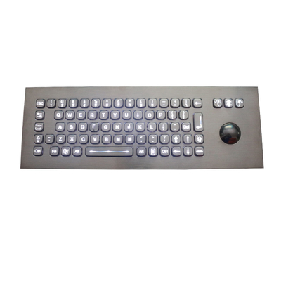 74 Toetsenbord van sleutels zet het Ruwe Backlit USB met Optisch Trackball Hoogste Comité oplossing op