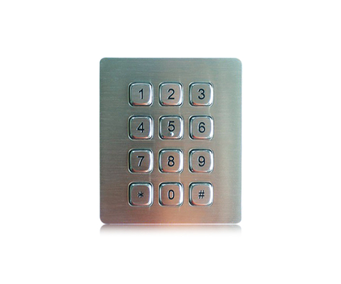 12 sleutels Industriële roestvrij staal toetsenbord vandal proof numerieke toetsenbord voor geldautomaten