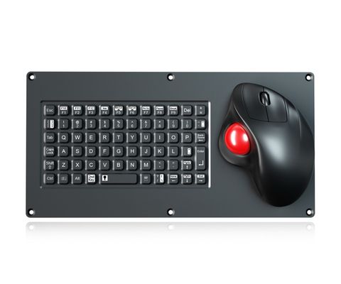 Compact formaat militair toetsenbord met 69 toetsen en ergonomische trackball muis