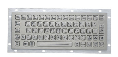 64 Toetsenbord van Usb van het sleutelsroestvrije staal Backlit, Industrieel Metaaltoetsenbord met Trackball