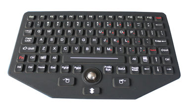 industriële toetsenbord van het 92 sleutels het zwarte silicone met IP68 optische trackball