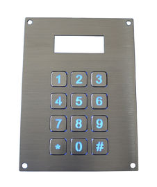 IP67 12 toetsenbord van het de matrijs het dynamische waterdichte blauwe backlit metaal van de sleutelspunt met LCD