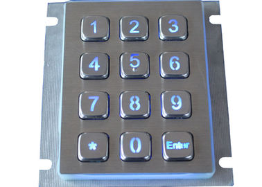 Het verlichte Toetsenbord van het 12 Sleutelsmetaal paste Blauwe Backlit 4x3 2.0mm Lange aan Slag
