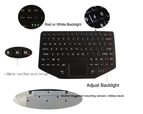 Het ruw gemaakte Industriële Toetsenbord met het Comité van Touchpad Backlight zet op