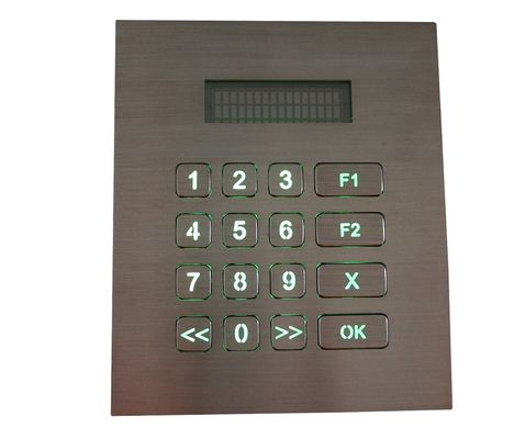 Het Metaaltoetsenbord IP67 van Backlight RS232 van de roestvrij staalvfd Vertoning