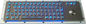 IP65 het lange Toetsenbord van slag Backlit USB met trackball, industrieel metaaltoetsenbord